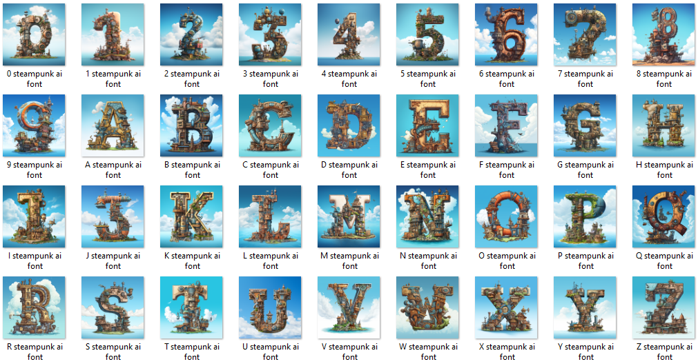 Creating a Steampunk Alphabet with AI